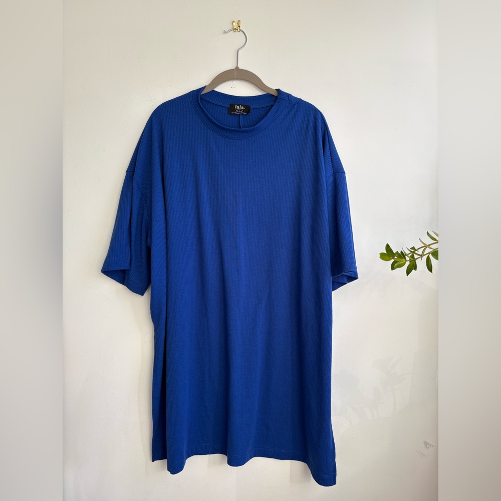 Dressed in LALA - Lex Ribbed Playsuit in Royal Blue - Picture 2 of 5